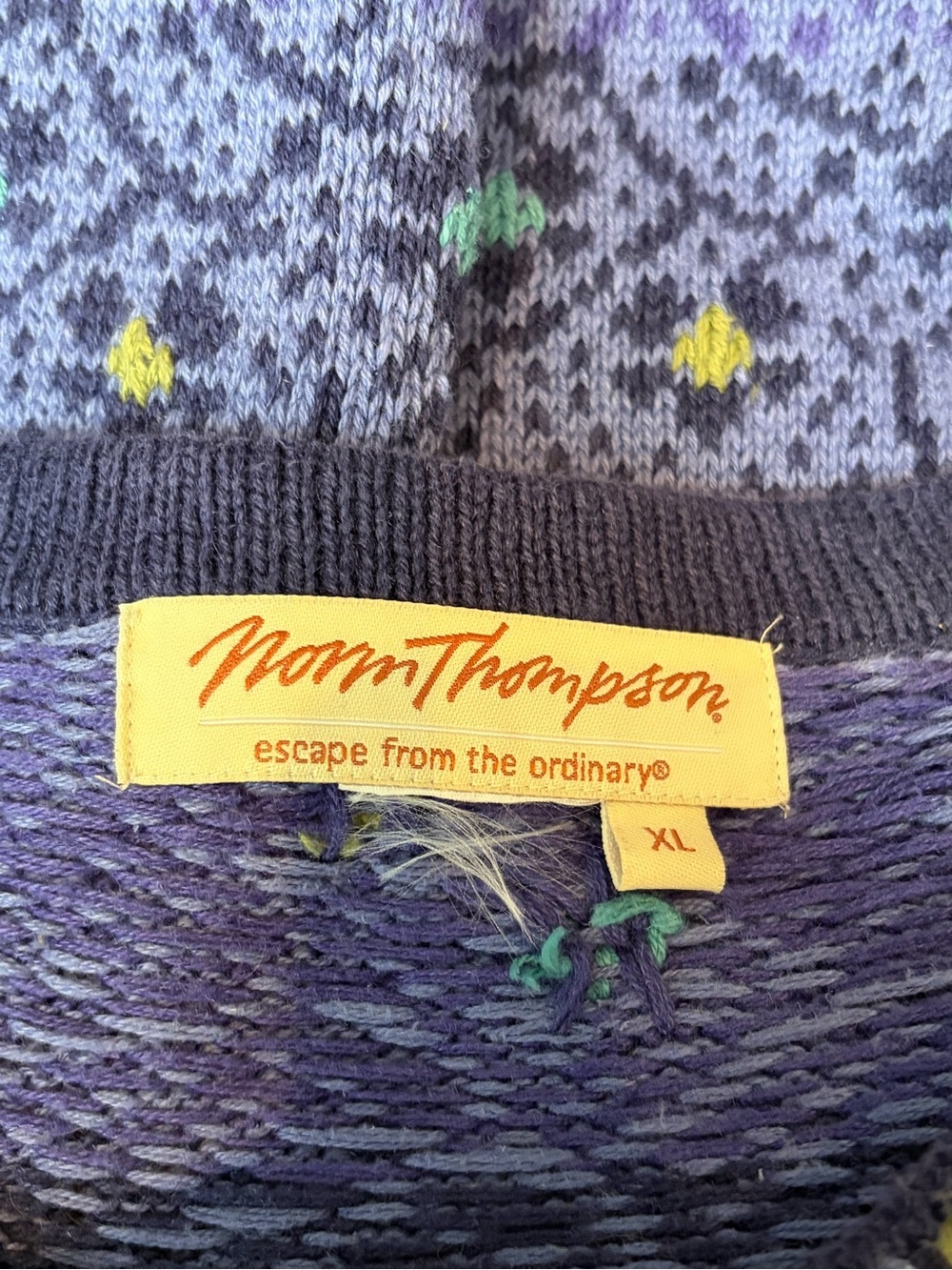 Norm Thompson Sweater Cardigan Floral Purple y2k 2000s Nordic Cottage Core Sz xl - Picture 2 of 11